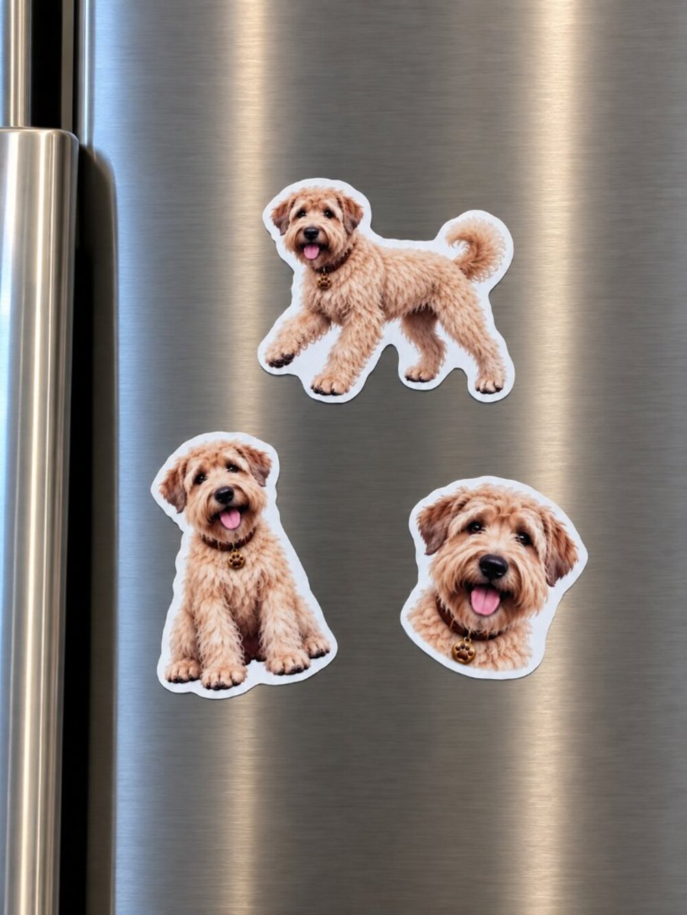 Soft Coated Wheaten Terrier Dog Magnets Set of 3 Puppy Fridge Decor Gift
